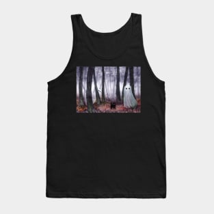 Two Ghosts and a Spooky Kitten Tank Top